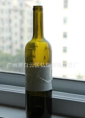 出口貿(mào)易500ml棕色紅酒瓶,紅酒瓶UV噴涂、紅酒瓶燙金 印